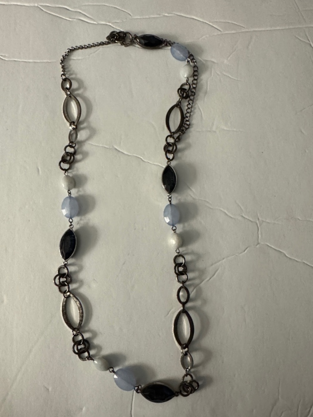 Delicate Blue & Black Beaded Women's Necklace - Brand Unspecified